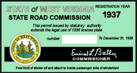 (image for) 1937 WV registration/inspection sticker